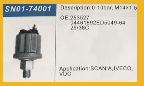 360081029065C/29065/253527 AUTOMEKANISK OLJETRYKKSENSOR