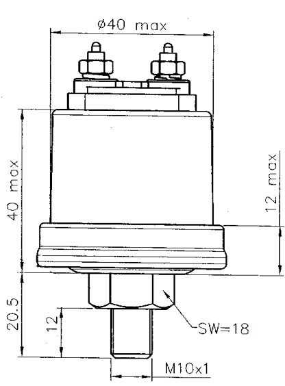 M10X1.0 5 BAR MECHANINIS ALYVOS SLĖGIO JUTIKLIO KEITIMO SLĖGIO JUNGIKLIS