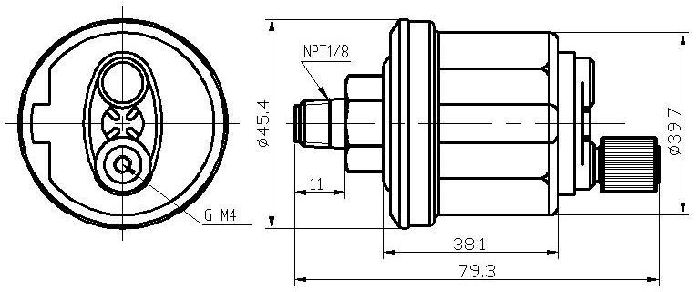 K-E21003 मेकॅनिकल ऑइल प्रेशर सेन्सर व्हाईट झिंक प्लेटेड जनरेटरसाठी अलार्म नाही (K-E21003 SRP-TR-0-10)